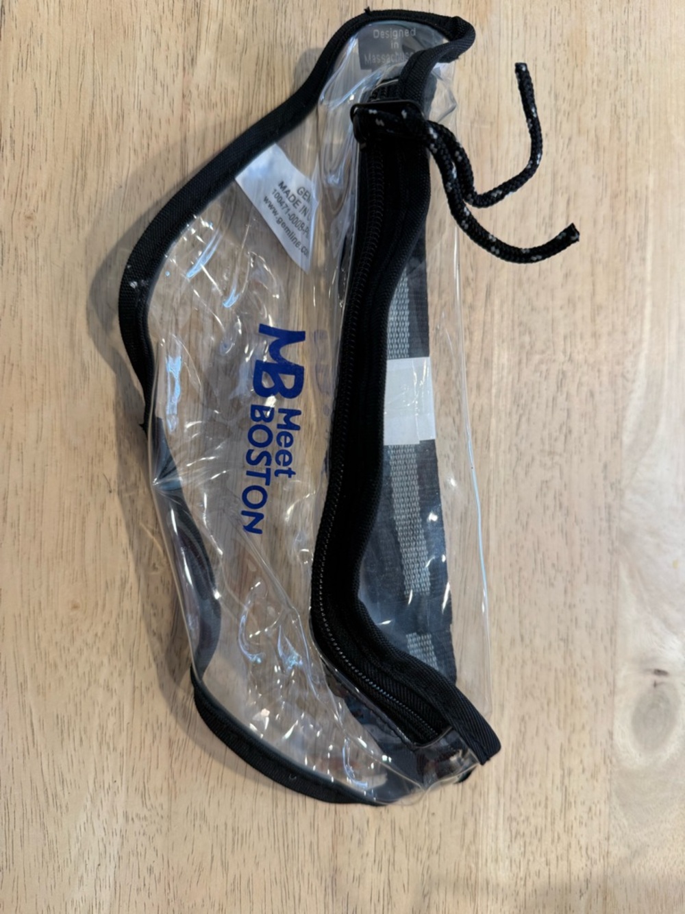 Meet Boston Clear Zip Pouch with Black Trim